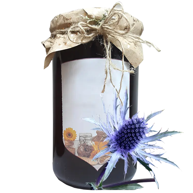 Using the nectar from Eryngo flowers, bees produce Eryngo honey. The color of this honey is often dark amber -ExportSet